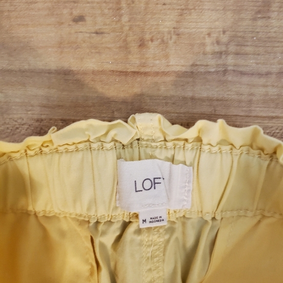 LOFT Cotton Poplin Yellow Tie Front Pants Sz Med - Picture 6 of 6